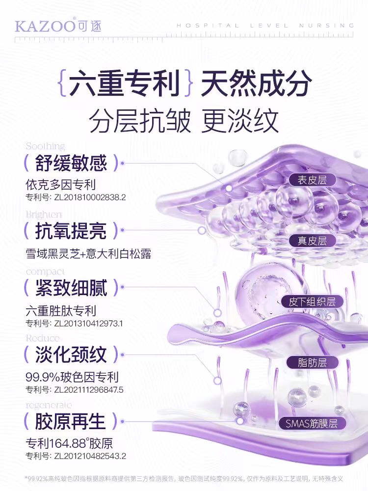 Kazoo黑灵芝多肽紧致淡纹安瓶+颈膜套组(国货面膜)