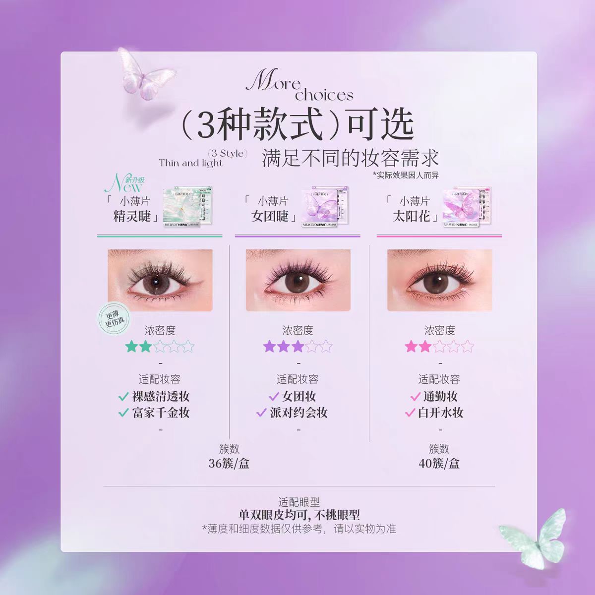 心愿先生小薄片系列免胶款假睫毛