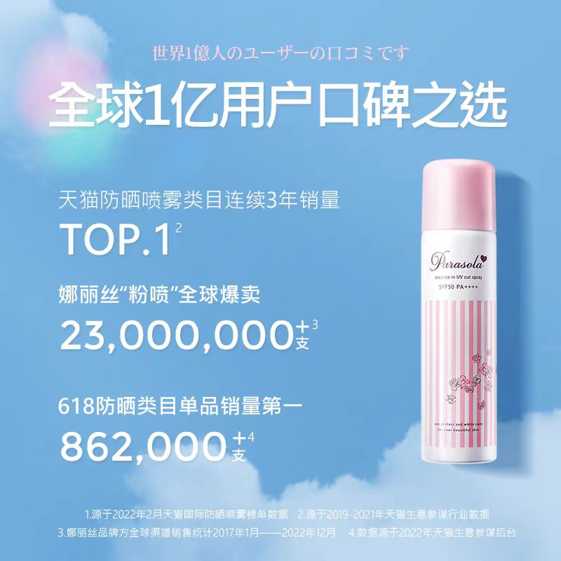 娜丽丝防晒霜喷雾180ml
