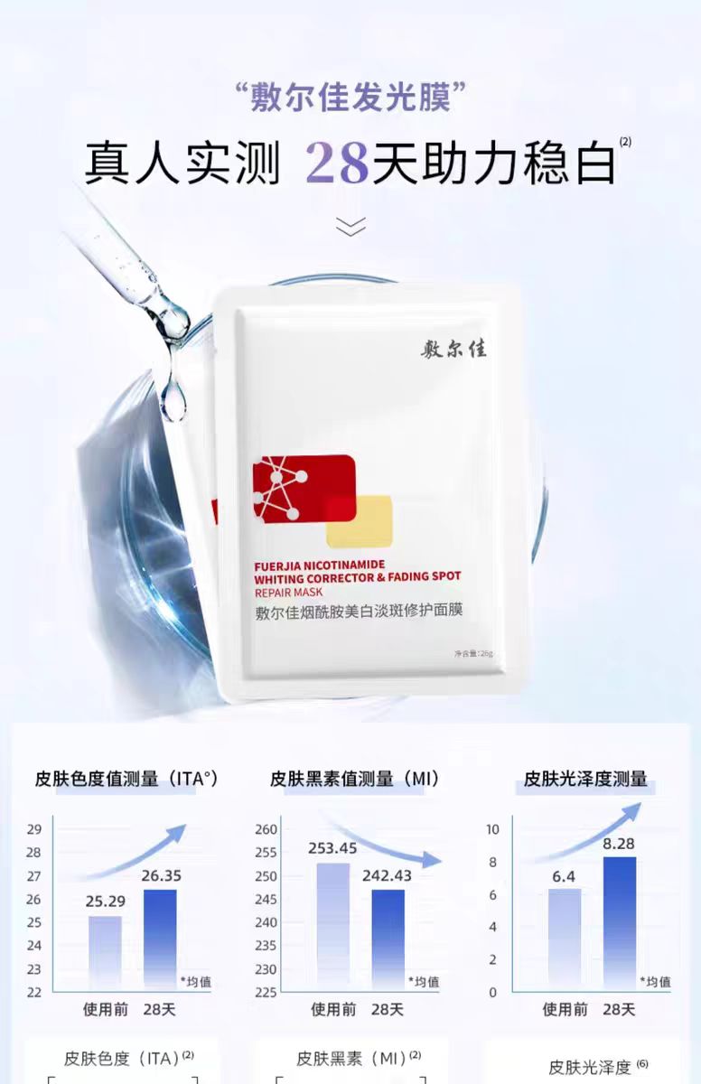 敷尔佳烟酰胺美白淡斑修护面膜5片/盒