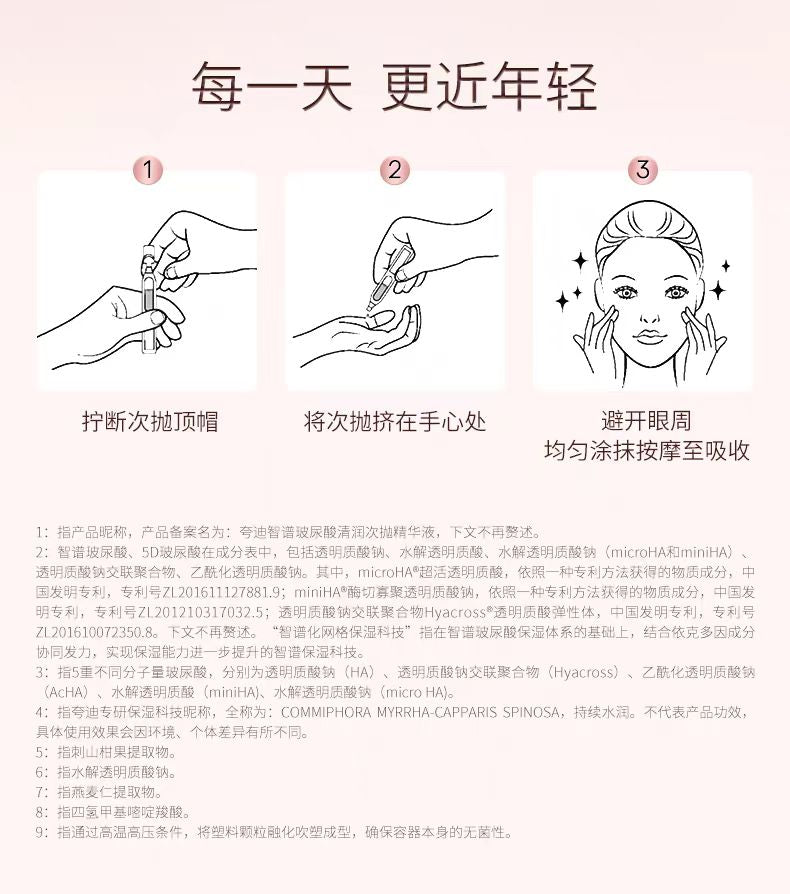 QuadHA/夸迪玻尿酸清润粉次抛精华液20支/盒