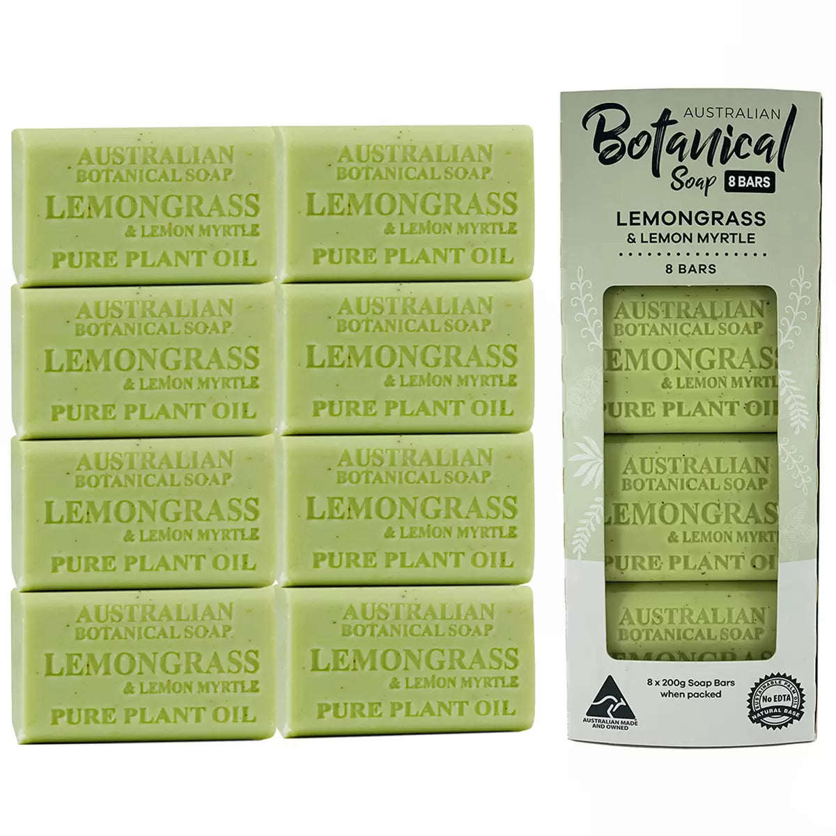 Australian Botanical Bar Soap 8 Pack Lemongrass