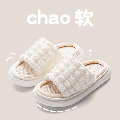 冬款拖鞋（亚麻质地）