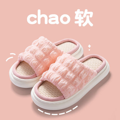 冬款拖鞋（亚麻质地）
