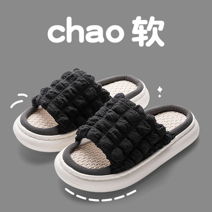 冬款拖鞋（亚麻质地）