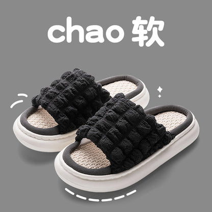 冬款拖鞋（亚麻质地）