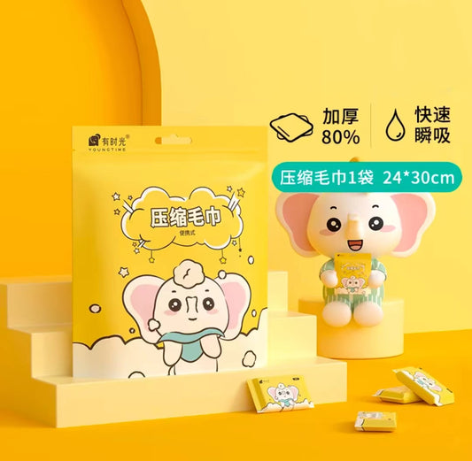 有时光压缩毛巾5条装