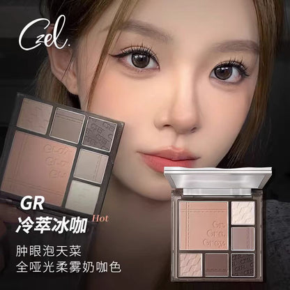 CZEL绔姿眼影盘渐变腮红盘一体