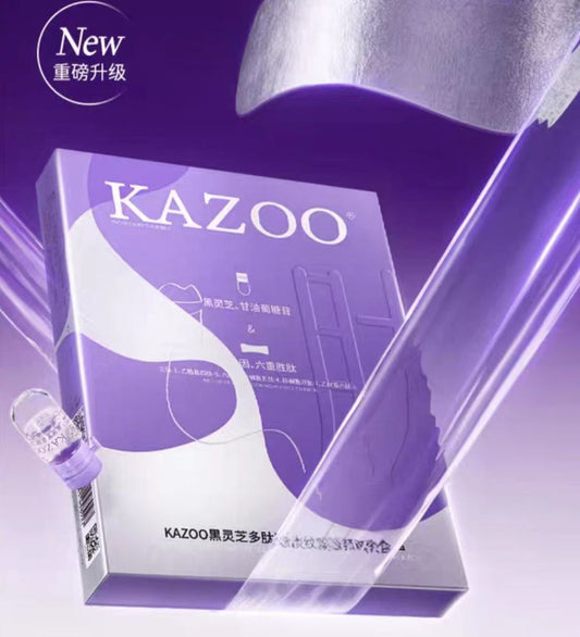 Kazoo黑灵芝多肽紧致淡纹安瓶+颈膜套组(国货面膜）