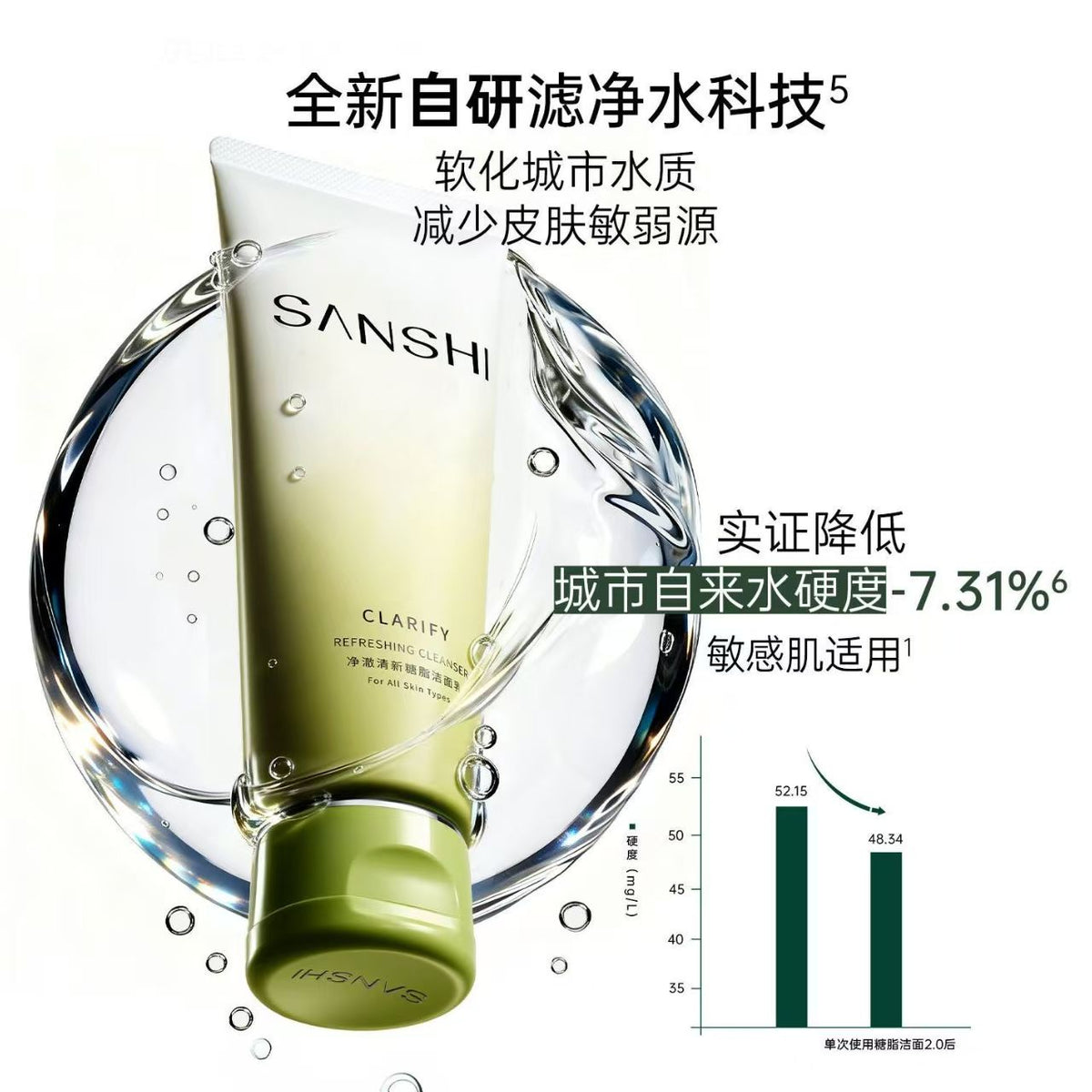 三式净澈清新糖脂洁面乳 第二代120g