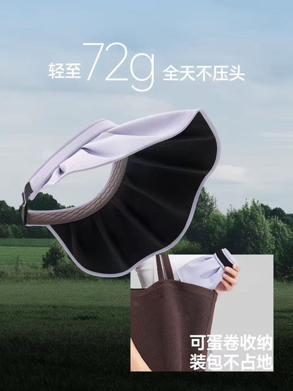蕉下防晒黑胶大帽檐贝壳帽