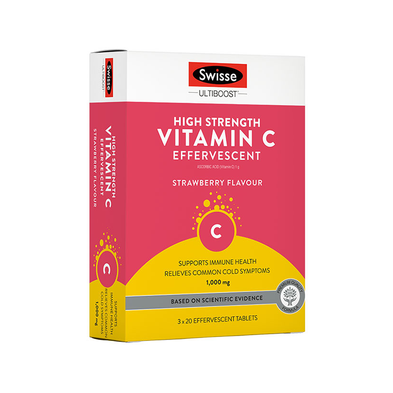 Swisse Ultiboost High Strength Vitamin C 60 Effervescent  Tablets