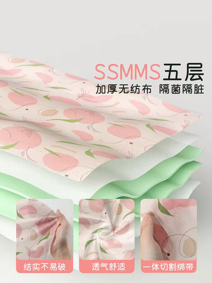 有时光一次性床品四件套  床单被罩枕套  桃你欢心