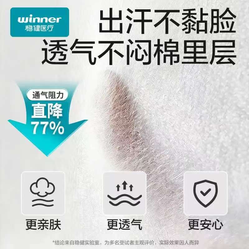 稳健棉里层灭菌医用外科口罩独立装50片/盒