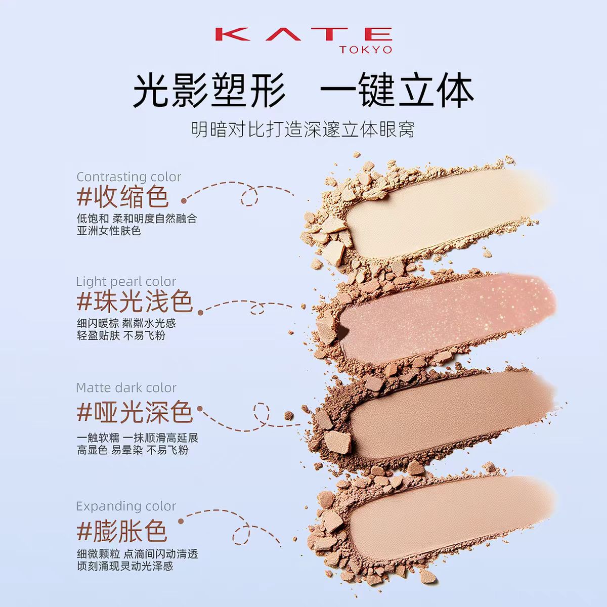 KATE/凯朵光雾质感四色眼影盘