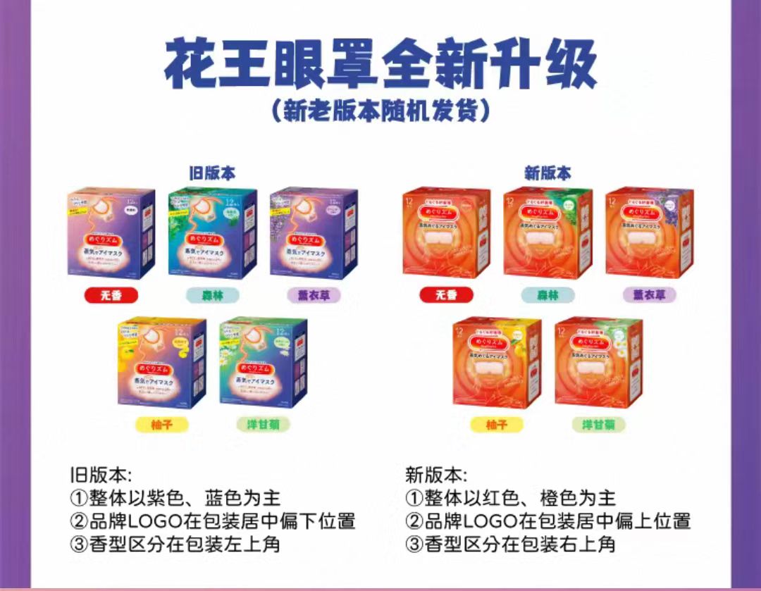 日本KAO花王蒸汽眼罩热敷眼部疲劳眼贴12片/盒（日本美妆）