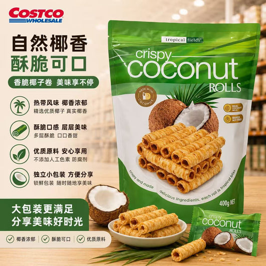 Tropical Fields Crispy Coconut Rolls, 400g