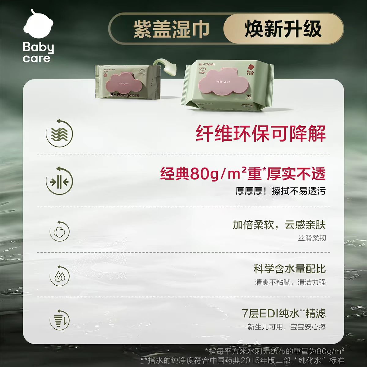 babycare紫盖手口加厚婴幼儿湿巾80抽/包 仅限墨尔本地区下单