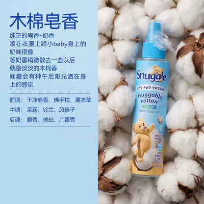 韩国snuggle小熊喷雾衣服香氛衣物去除味剂防静电持久留香150ml