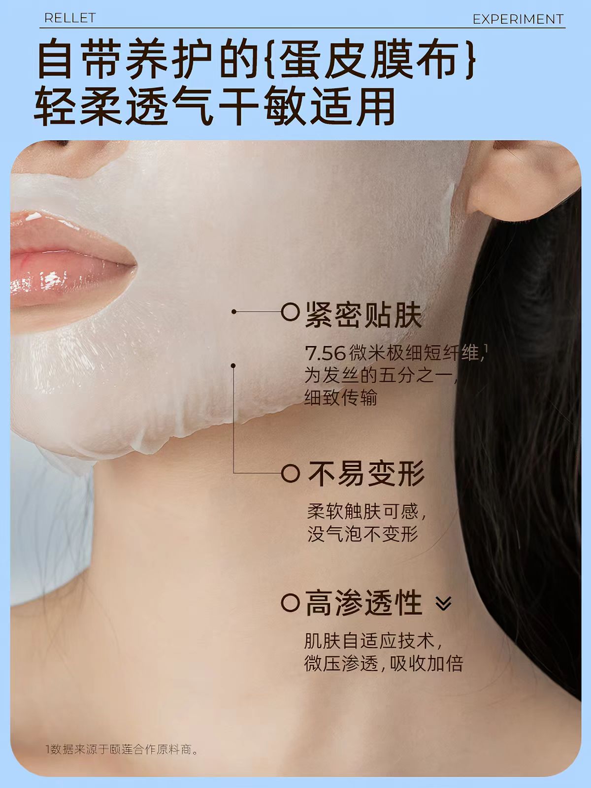 颐莲玻尿酸精萃微乳面膜蛋皮面膜 5片/盒 补水保湿